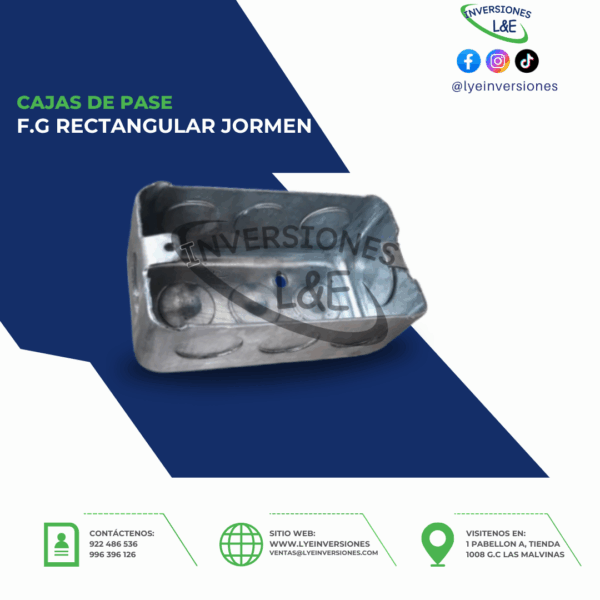 CAJA DE PASE F.G RECTANGULAR JORMEN