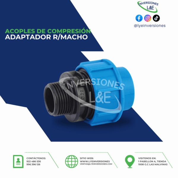 ADAPTADOR DE COMPRESIÓN ROSCA MACHO