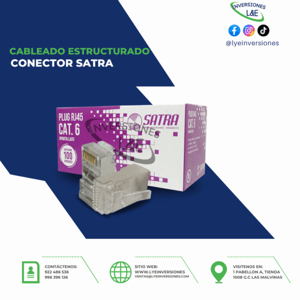 CONECTOR SATRA CAT 6 APANTALLADO