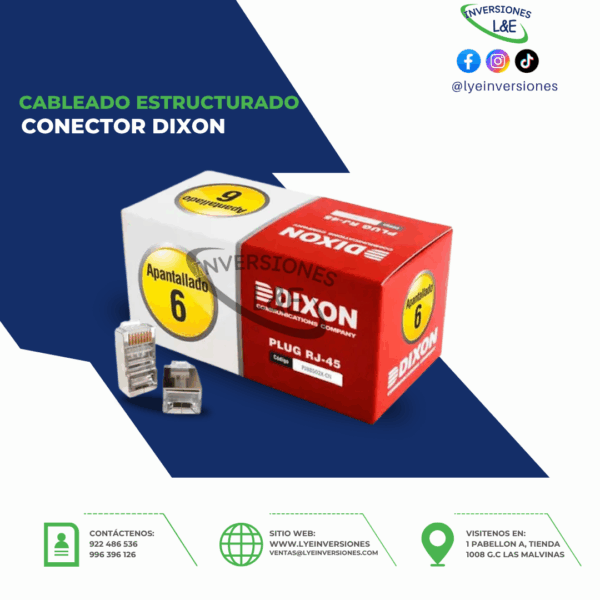 CONECTOR DIXON CAT 6 APANTALLADO