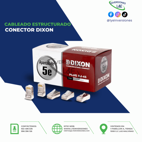 CONECTOR DIXON CAT 5E APANTALLADO