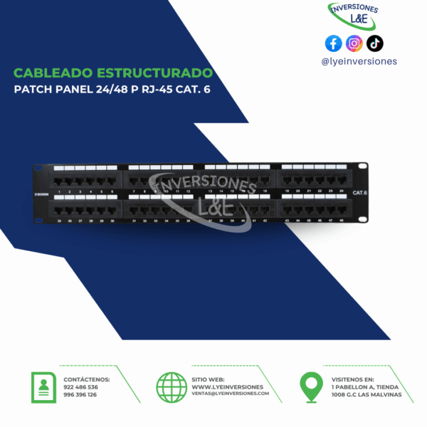 PATCH PANEL DIXON 24/48 P RJ-45 CAT. 6 - Imagen 2