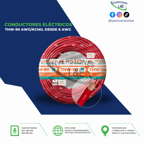 THW-90 AWG/KCMIL desde 6 AWG