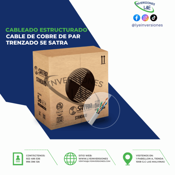 CABLE DE COBRE DE PAR TRENZADO 5E SATRA