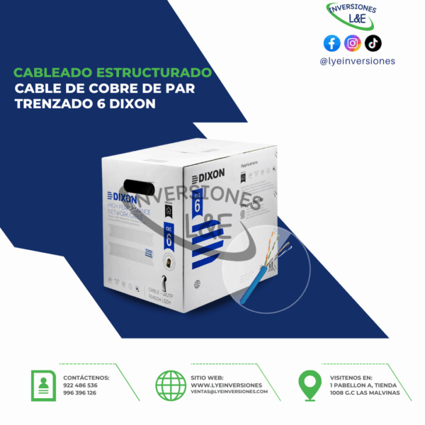 CABLE DE COBRE DE PAR TRENZADO 6 DIXON