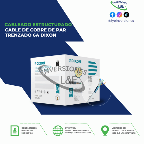 CABLE DE COBRE DE PAR TRENZADO 6A DIXON