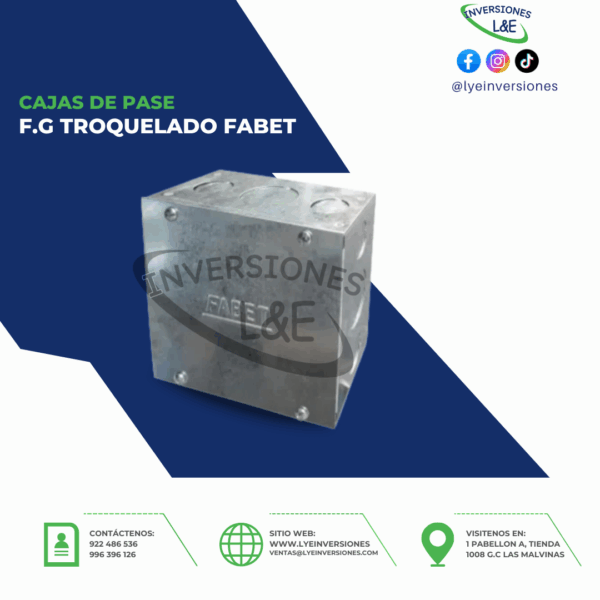 CAJAS DE PASE F.G TROQUELADO FABET