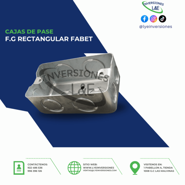 CAJA DE PASE F.G RECTANGULAR FABET