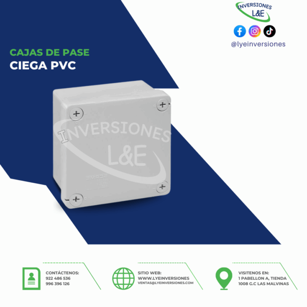 CAJA DE PASE CIEGA CUADRADA PVC