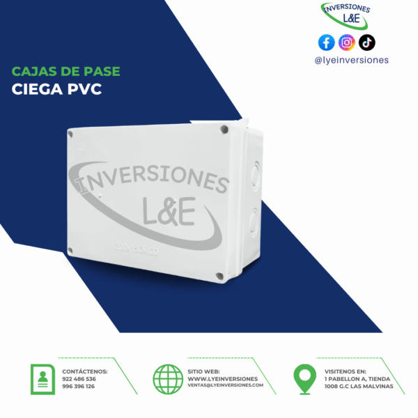 CAJA DE PASE CIEGA RECTANGULAR PVC