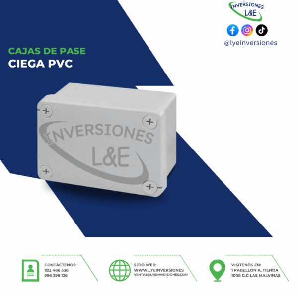 CAJA DE PASE CIEGA RECTANGULAR PVC