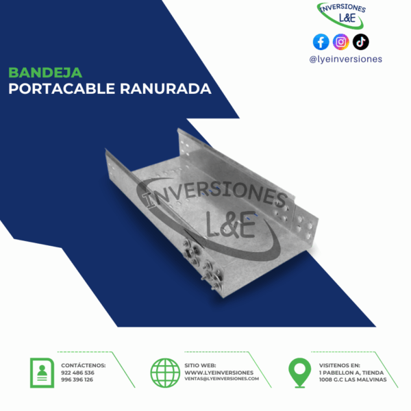 BANDEJA PORTACABLE RANURADA CUADRADA
