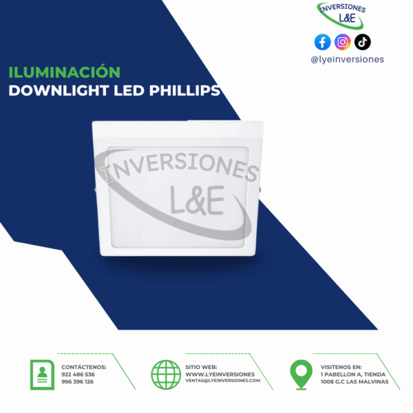 DOWNLIGHT LED CUADRADA PHILLIPS