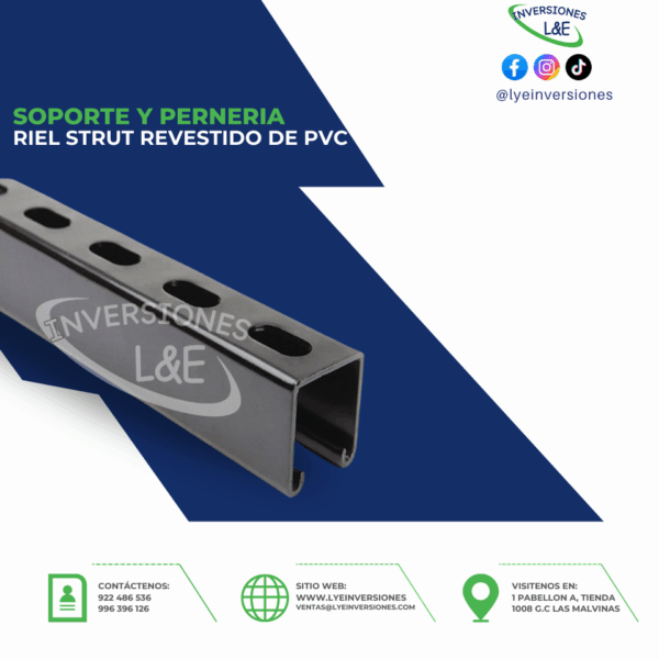 RIEL STRUT REVESTIDO DE PVC