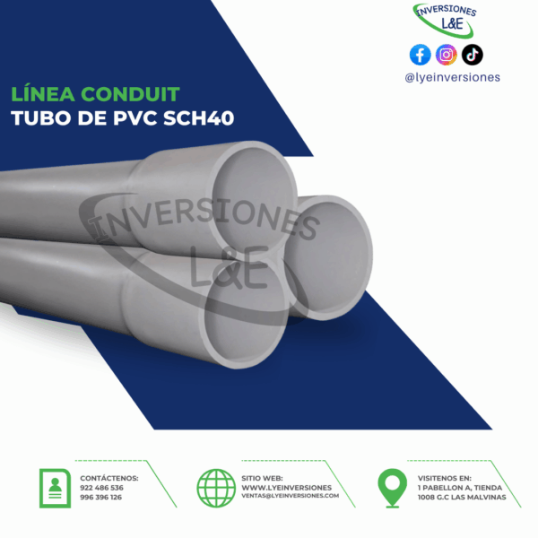 TUBO DE PVC SCH 40 DE 1″