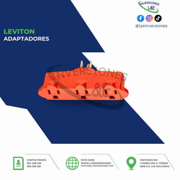 ADAPTADOR CON L/T NARANJA LEVITON