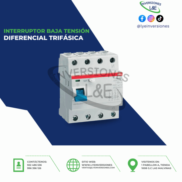 INTERRUPTOR DIFERENCIAL TRIFÁSICA ABB