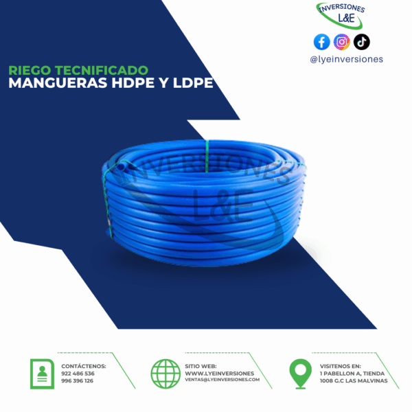 MANGUERAS HDPE Y LDPE AZUL