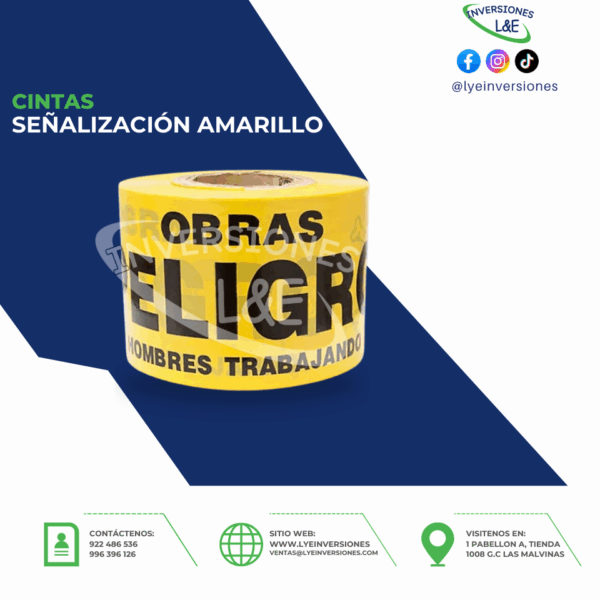 CINTA DE SEÑALIZACIÓN PELIGRO AMARILLO