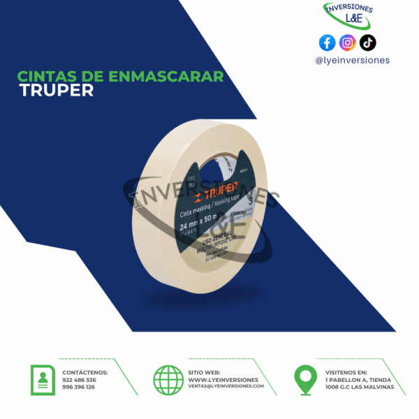 CINTA DE ENMASCARAR TRUPER 1-1/2″